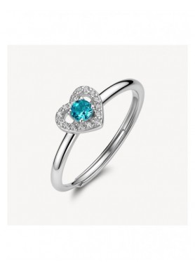 Anello regolabile Brosway Fancy Aqua Green a cuore con zirconi FAG29
