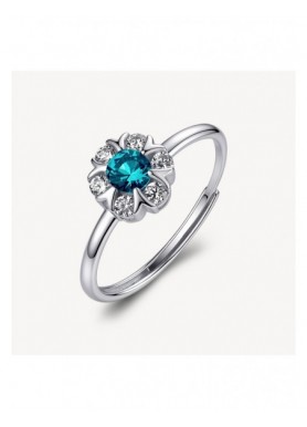 Anello regolabile Brosway Fancy Aqua Green a fiore FAG30 - vista del prodotto