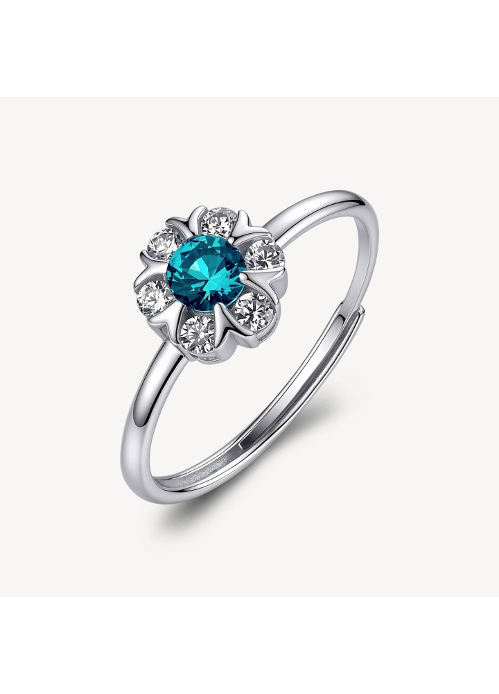 Anello regolabile Brosway Fancy Aqua Green a fiore FAG30 - vista del prodotto