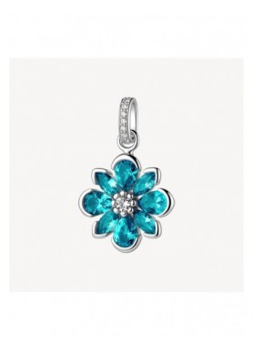 Pendente Brosway Fancy Aqua Green in argento con fiore paraiba FAG33 — vista principale