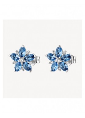 Orecchini a lobo Brosway Fancy Freedom Blue a fiore con zirconi FFB138