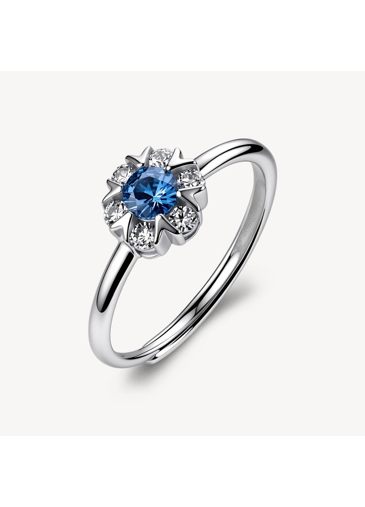 Anello regolabile Brosway Fancy Freedom Blue a fiore FFB140