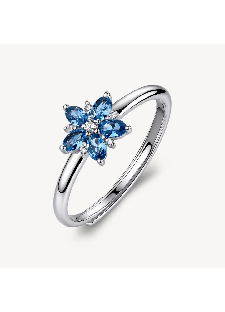 Anello Brosway Fancy Freedom Blue FFB141 regolabile a fiore - vista del gioiello