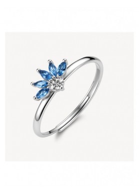 Anello regolabile Brosway Fancy Freedom Blue a fiore FFB144