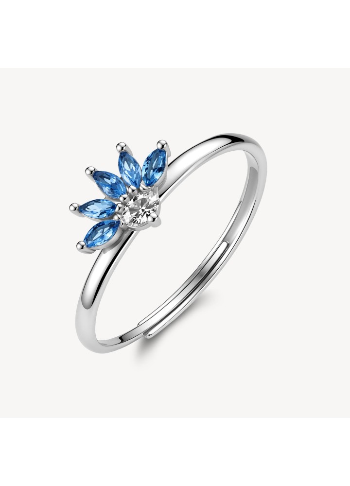 Anello regolabile Brosway Fancy Freedom Blue a fiore FFB144