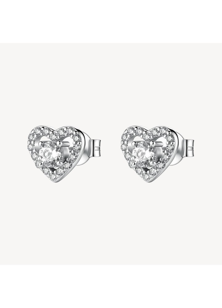 Orecchini a lobo Brosway Fancy Infinite White in argento con cuore FIW189 — vista principale