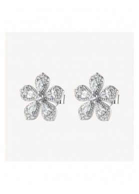 Orecchini a lobo Brosway Fancy Infinite White a fiore con zirconi FIW191