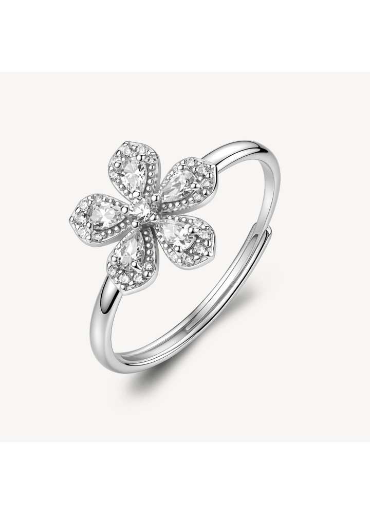 Anello Brosway Fancy Infinite White FIW194 regolabile a fiore - vista del gioiello