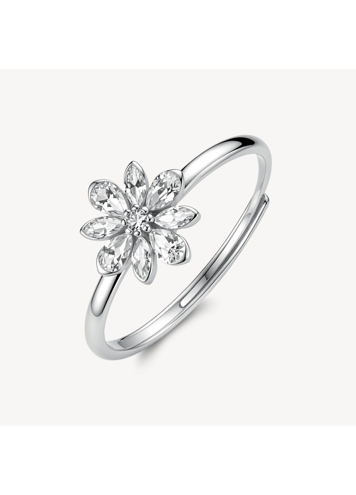 Anello Brosway Fancy Infinite White in argento con fiore e cubic zirconia FIW195 — vista principale
