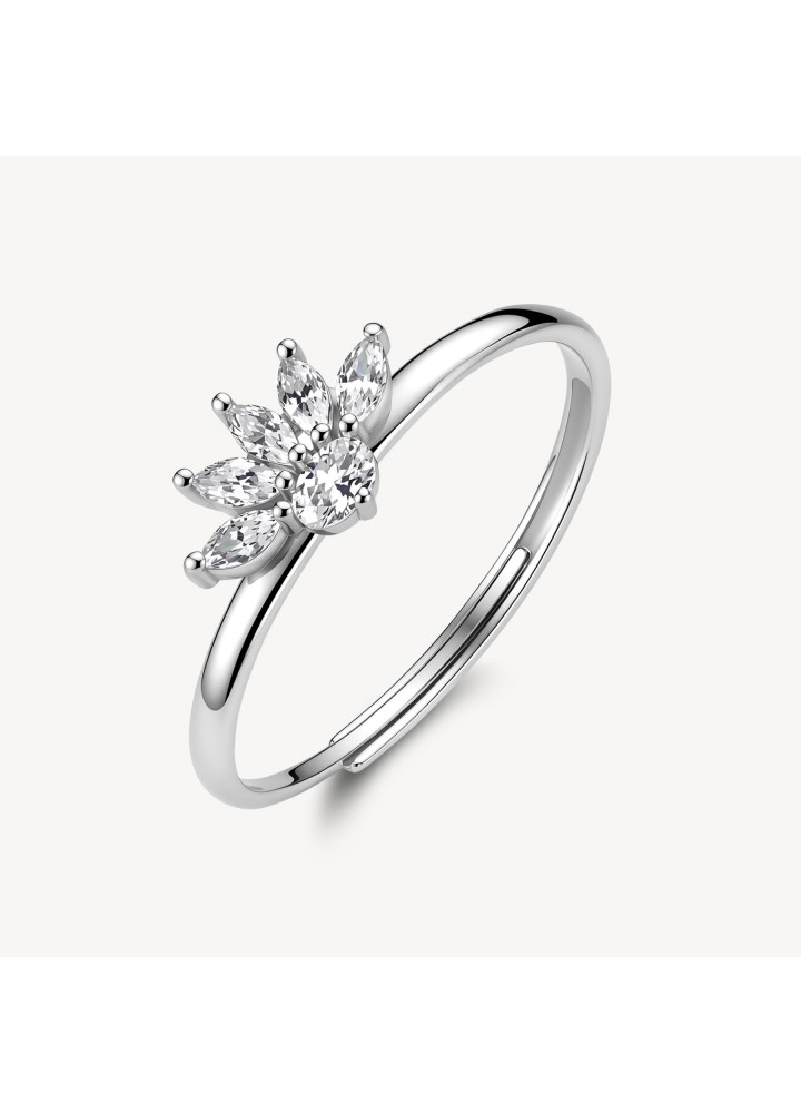 Anello regolabile Brosway Fancy Infinite White a fiore con zirconi FIW197