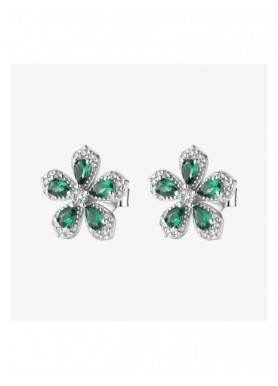Orecchini a lobo Brosway Fancy Life Green in argento con fiore verde FLG156 — vista principale