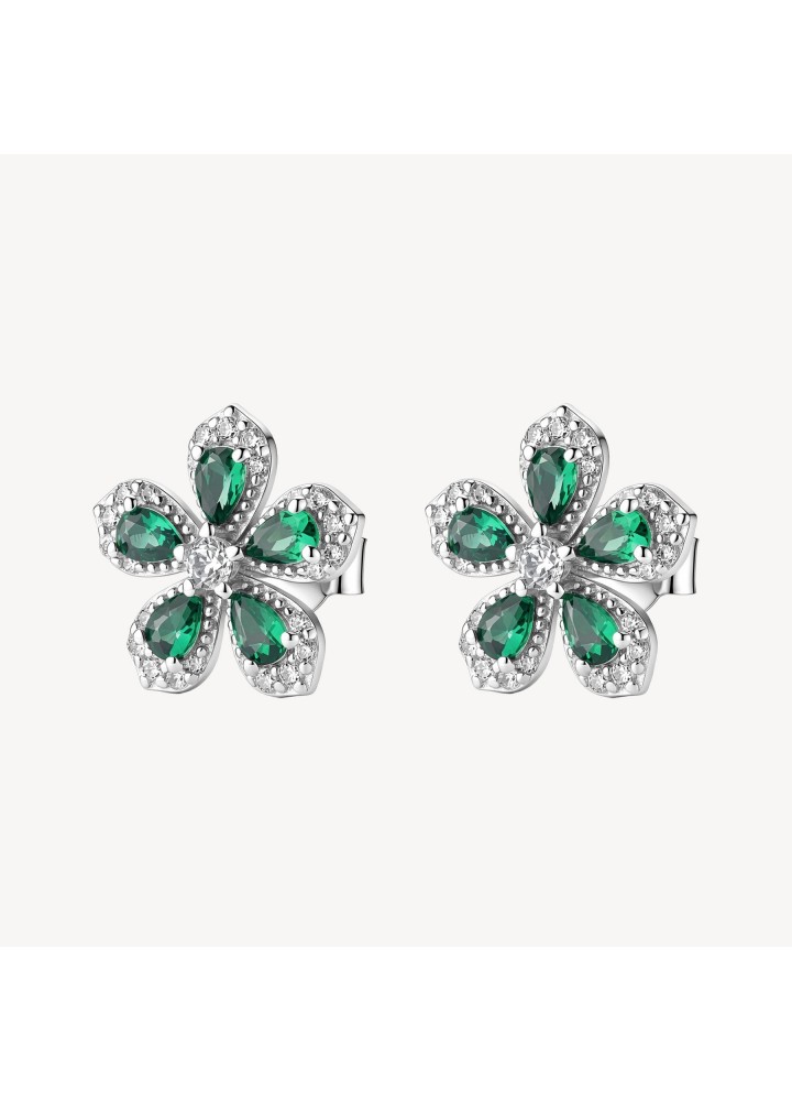 Orecchini a lobo Brosway Fancy Life Green in argento con fiore verde FLG156 — vista principale