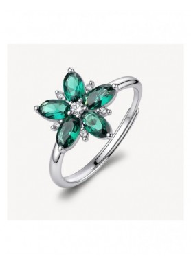 Anello regolabile Brosway Fancy Life Green a fiore FLG160