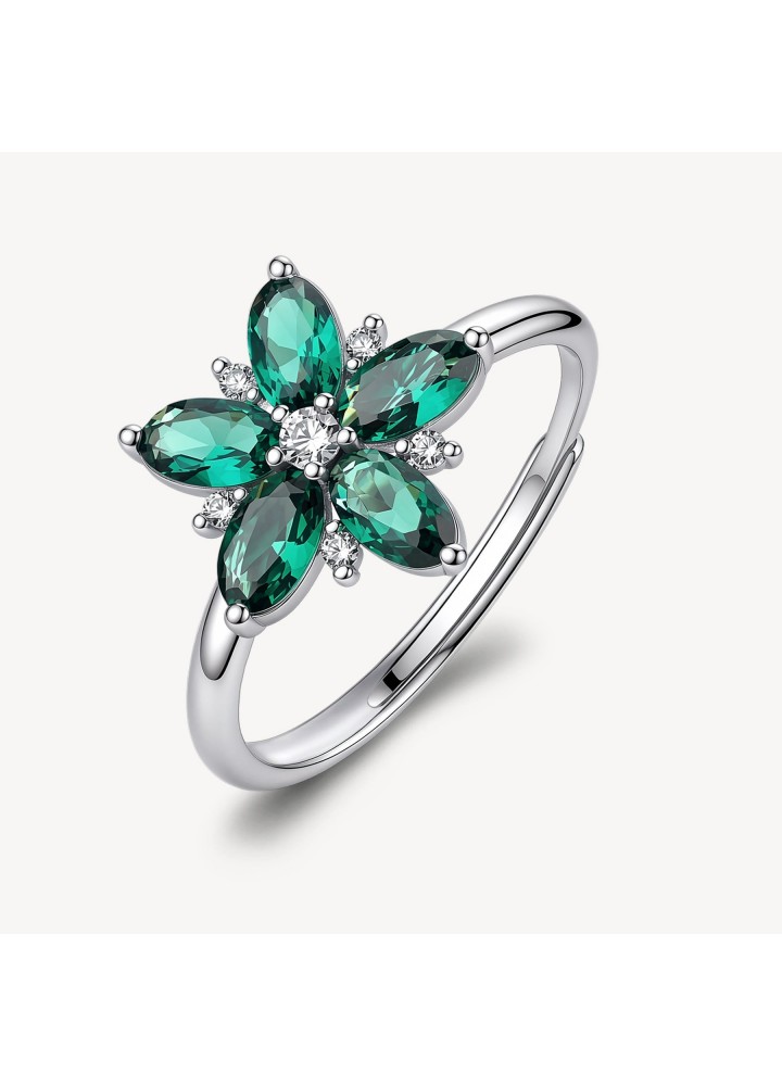 Anello regolabile Brosway Fancy Life Green a fiore FLG160