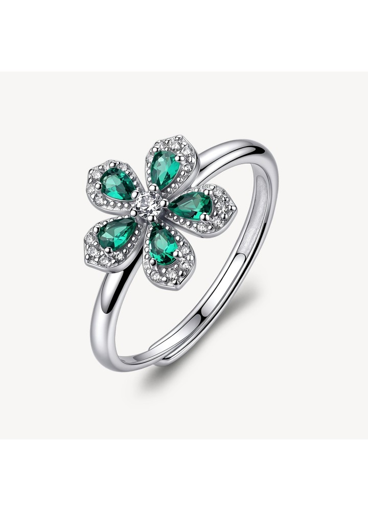 Anello Brosway Fancy Life Green FLG161 regolabile a fiore - vista del gioiello