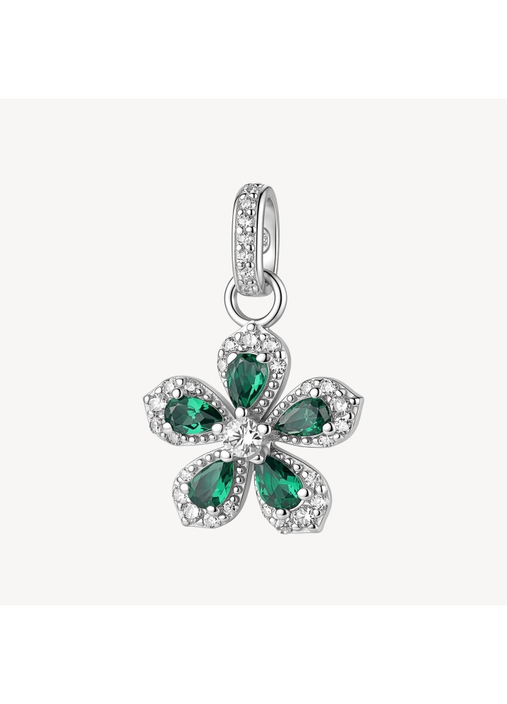 Pendente Brosway Fancy Life Green in argento con fiore verde FLG162 — vista principale