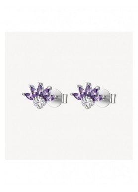 Orecchini a fiore Brosway Fancy Magic Purple con cubic zirconia FMP138
