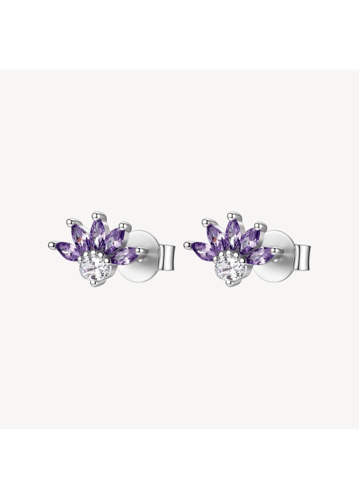 Orecchini a fiore Brosway Fancy Magic Purple con cubic zirconia FMP138