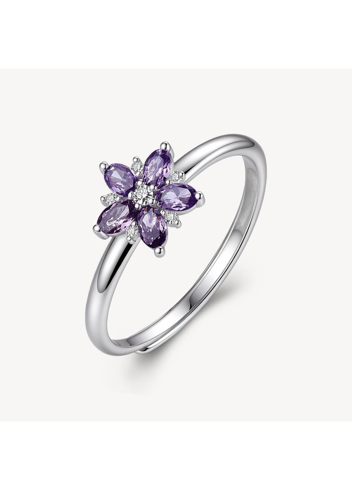 Anello Brosway Fancy Magic Purple in argento con fiore viola FMP140 — vista principale