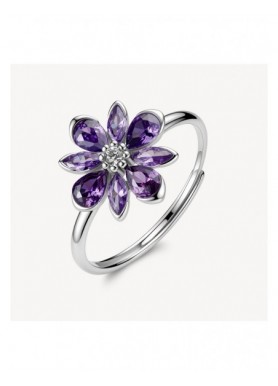 Anello regolabile Brosway Fancy Magic Purple a fiore FMP141
