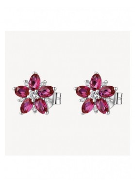 Orecchini a lobo Brosway Fancy Passion Ruby in argento con fiore rosso FPR147 — vista principale