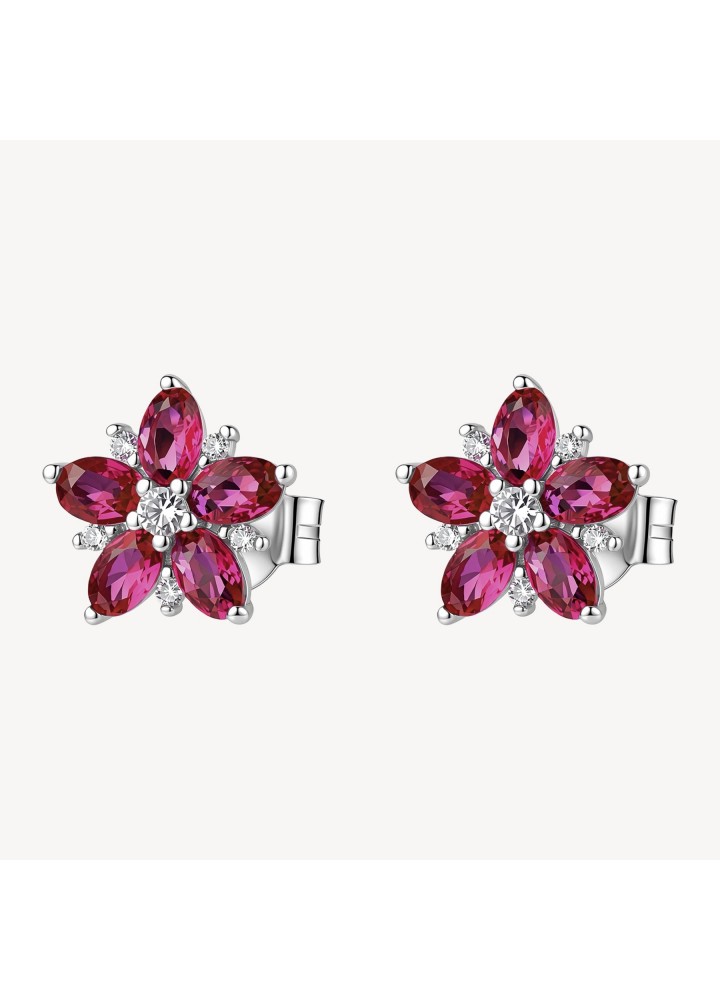 Orecchini a lobo Brosway Fancy Passion Ruby in argento con fiore rosso FPR147 — vista principale