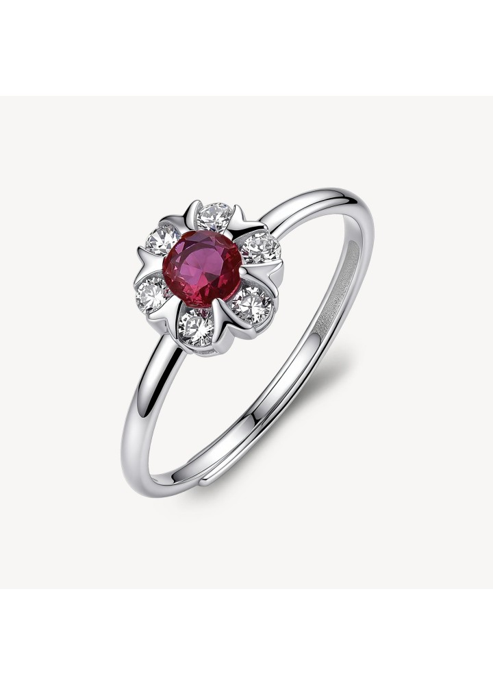 Anello regolabile Brosway Fancy Passion Ruby a fiore FPR150 - vista del prodotto
