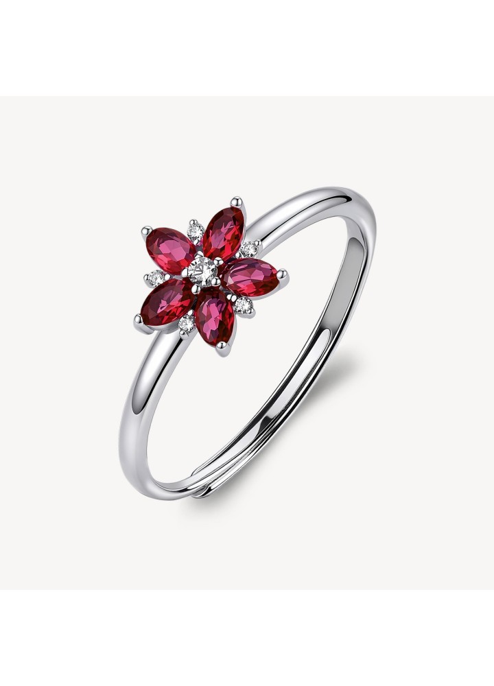 Anello regolabile Brosway Fancy Passion Ruby a fiore FPR151
