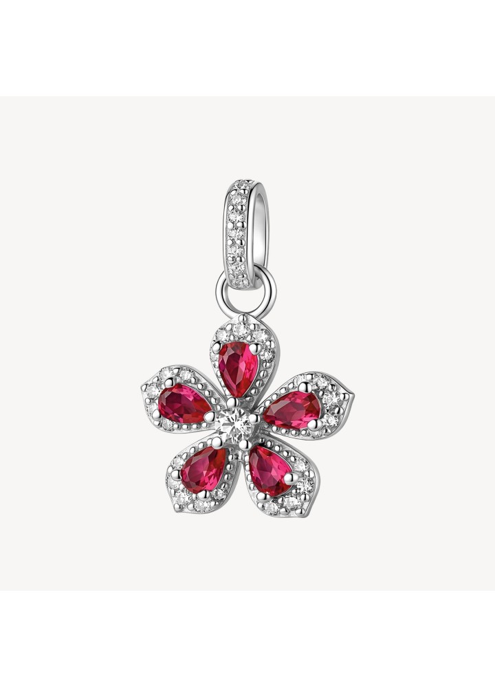 Pendente Brosway Fancy Passion Ruby FPR152 a fiore con zirconi - vista del gioiello