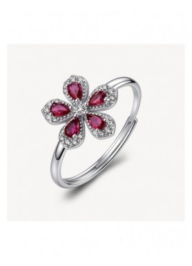 Anello Brosway Fancy Passion Ruby in argento con fiore rosso FPR153 — vista principale