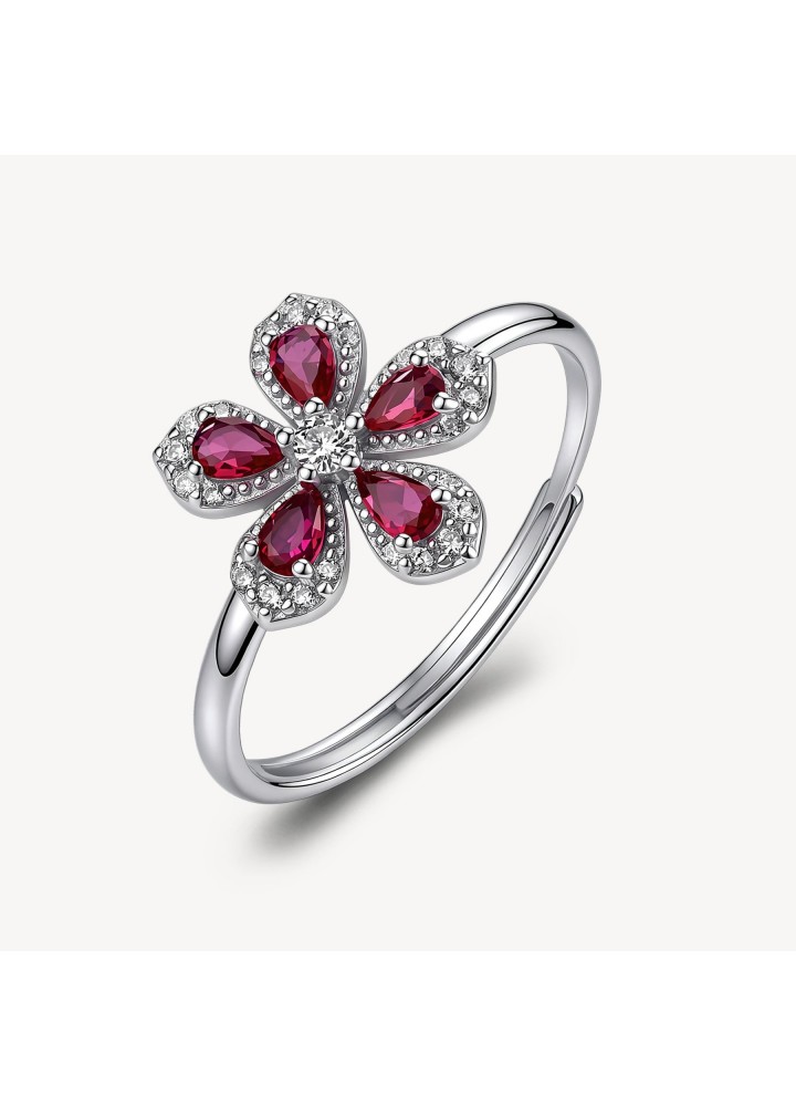 Anello Brosway Fancy Passion Ruby in argento con fiore rosso FPR153 — vista principale