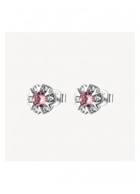 Orecchini a lobo Brosway Fancy Tender Pink a fiore con zirconi FTP27