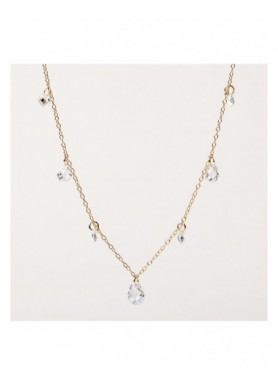 Collana Alisia Clarisse dorata con zirconi tondi e a goccia