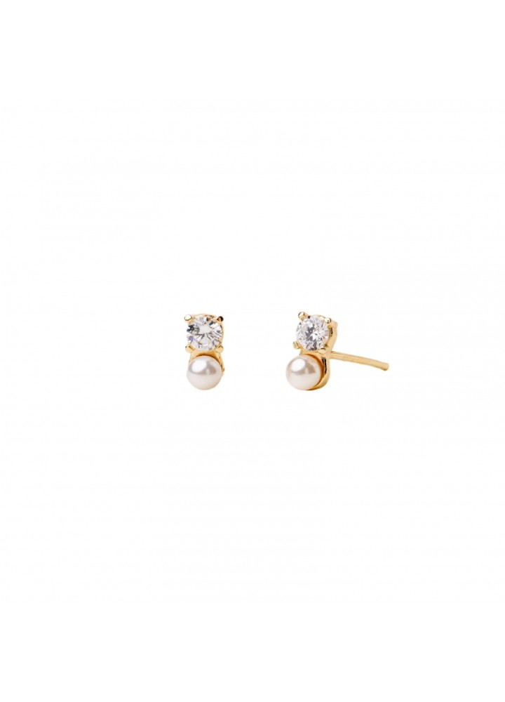 Orecchini Alisia dorati con perla e zircone bianco AL5569.01.000