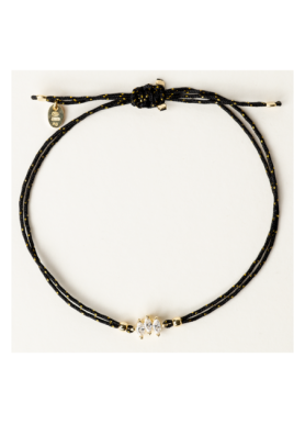Bracciale Alisia Aether Trio Loom su filo nero con zirconi