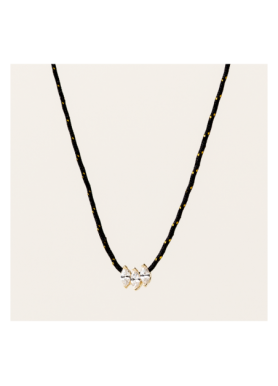 Collana Alisia Aether Trio Loom su filo nero con zirconi