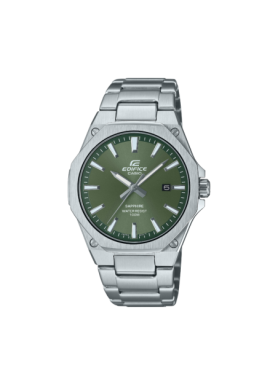 Casio EFR-S108D-3AVUEF – vista frontale dell’orologio in acciaio con quadrante verde