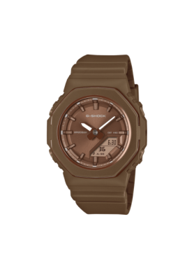 G-SHOCK GMA-P2110B-5AER marrone scuro, vista frontale della cassa ottagonale