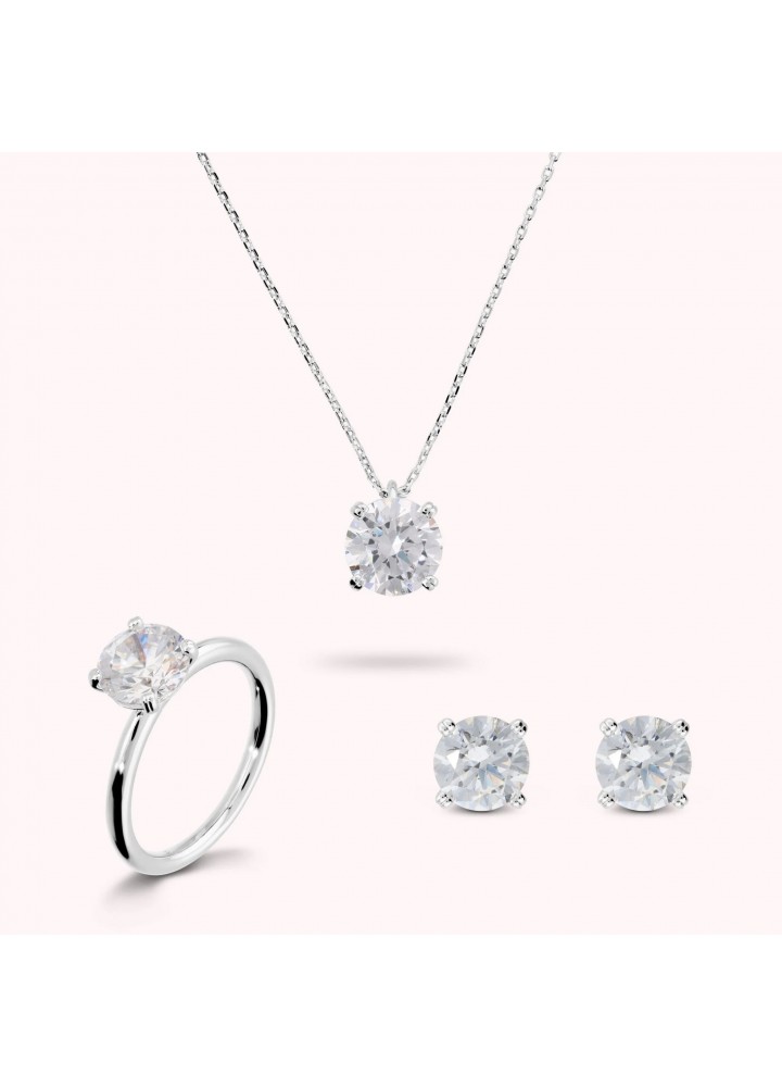 Set Bronzallure con collana, orecchini a lobo e anello solitario