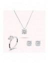 Set Bronzallure con collana, orecchini a lobo e anello solitario