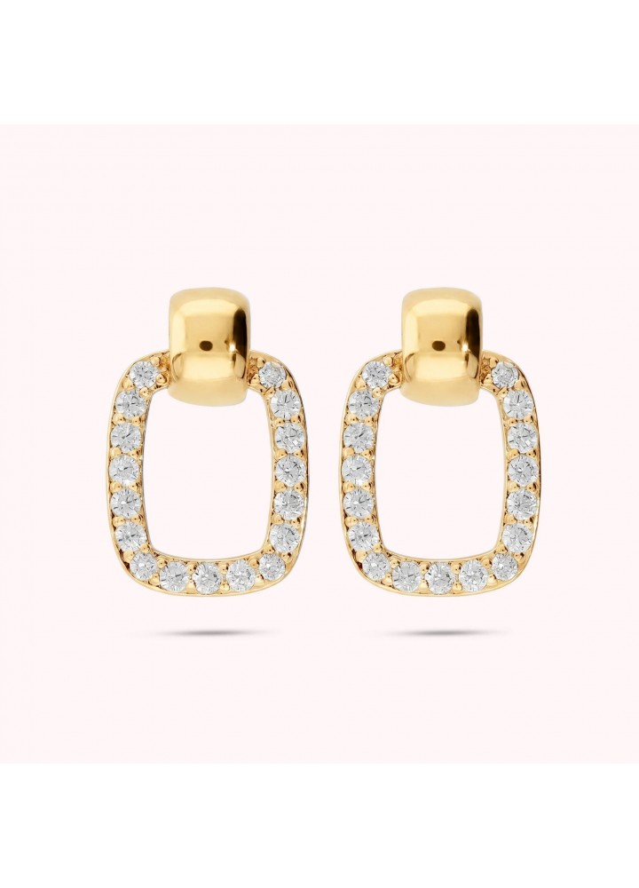Orecchini pendenti Bronzallure WSBZ02724Y.WR dorati con pavé di cubic zirconia