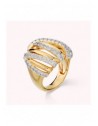 Anello Bronzallure WSBZ02741Y.WR a fascia intrecciata dorata con cubic zirconia