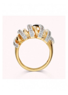 Profilo dell’anello Bronzallure WSBZ02741Y.WR con fili intrecciati e cubic zirconia
